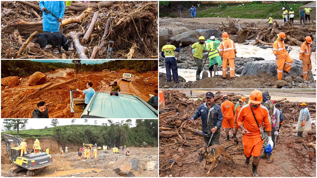 PTI : Visuals from the rescue operations in Wayanad, Kerala | 